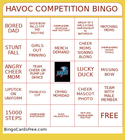 HAVOC COMPETITION Bingo Card