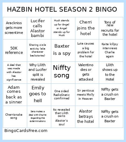 HAZBIN HOTEL SEASON 2 BINGO