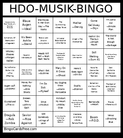 HDO-MUSIK- Bingo Card