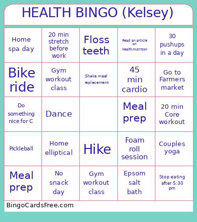 Health Bingo (Kelsey)