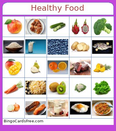 Healthy Food Bingo