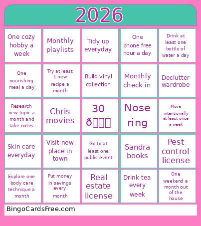 Heaven 2026 Bingo Card