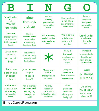 Heavy Work Bingo Card