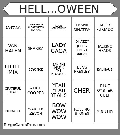 HELL...OWEEN Bingo Card