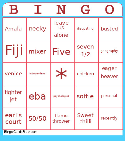 Hello Bingo Card
