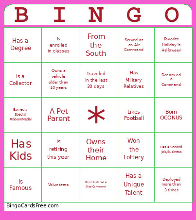 Hello Bingo Card