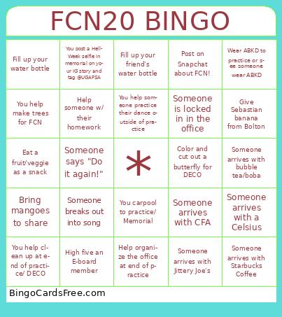 HELLWEEK BINGO Cards Free Pdf Printable Game, Title: FCN20 BINGO