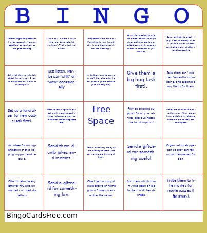 Help deal with a Catestrophic Disaster Bingo