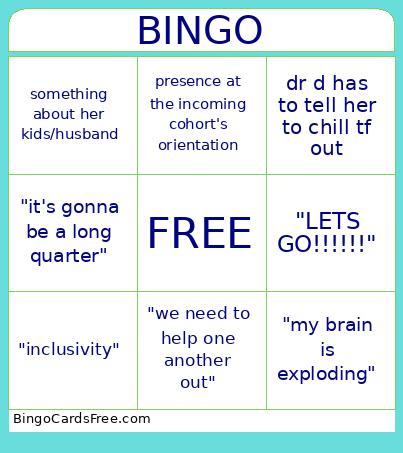 Help Please Bingo Card
