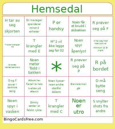 Hemsedal Bingo
