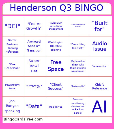 Henderson Q3 Bingo Card
