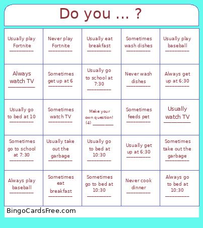 Here we go Unit 3 Bingo