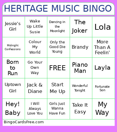 HERITAGE MUSIC Bingo Card
