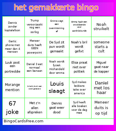Het Gemakkerte Bingo Card 2