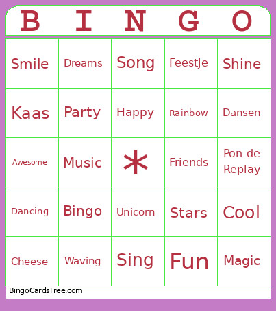 Heushs Bingo Card