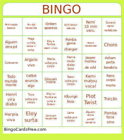 HEXATOMB HAPPY ENDING Bingo Card