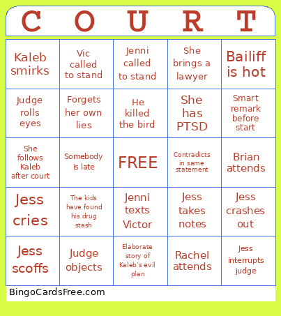 Hi I’m Courtney Bingo Card