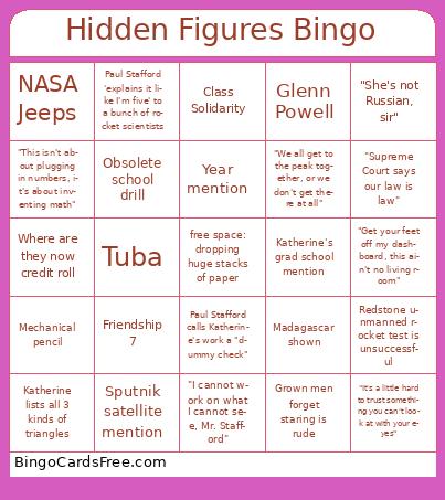 Hidden Figures Bingo