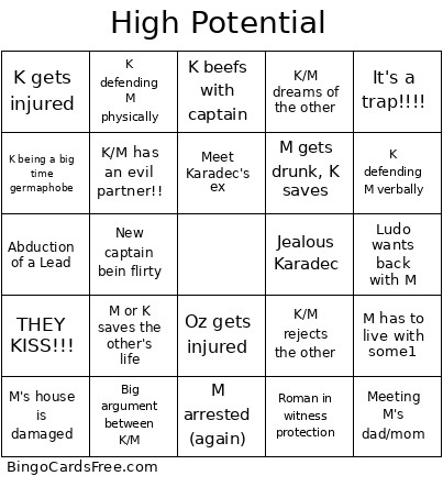 High Potential Bingo Card
