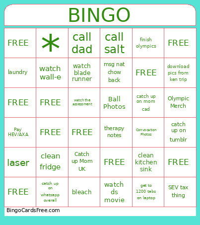 Hiljk Bingo Card