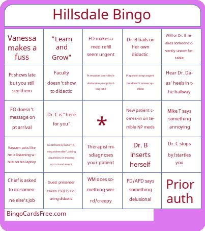 Hillsdale Bingo