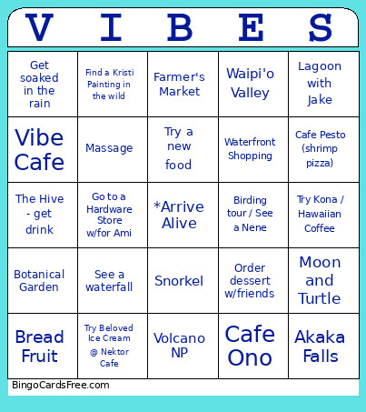 Hilo - Ami & Casey Bingo Card
