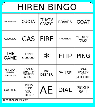Hiren Bingo Card