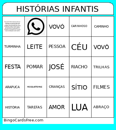 HISTÓRIAS INFANTIS Bingo Card