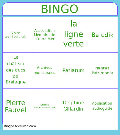 Histoire De La Ville De Nantes Bingo Card