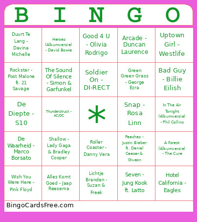 Hit Bingo Card