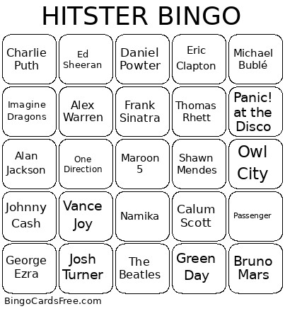 Hitster Bingo Card