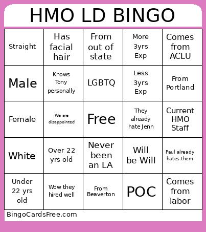 HMO LD BINGO