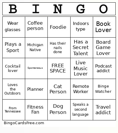 Hmp 622 Bingo Card
