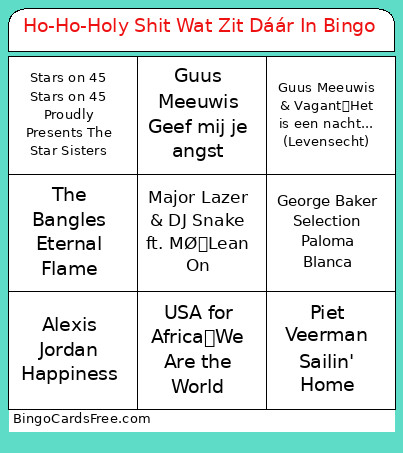 Ho-Ho-Holy Shit Wat Zit Dáár In Bingo Card