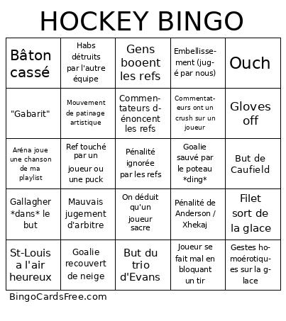 Hockey bingo Cards Free Pdf Printable Game, Title: HOCKEY BINGO