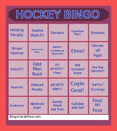 HOCKEY Bingo Card