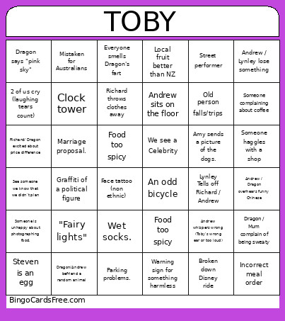 HOLIDAY Bingo Card