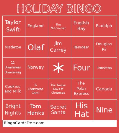 Holiday Bingo 1