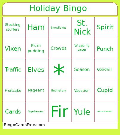 Holiday Bingo 