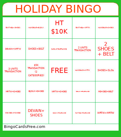 HOLIDAY 2025 Bingo Card