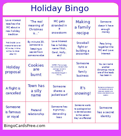 Holiday Bingo Card