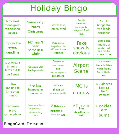 Holiday Bingo Card