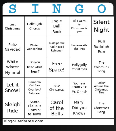 Holiday Bingo Card