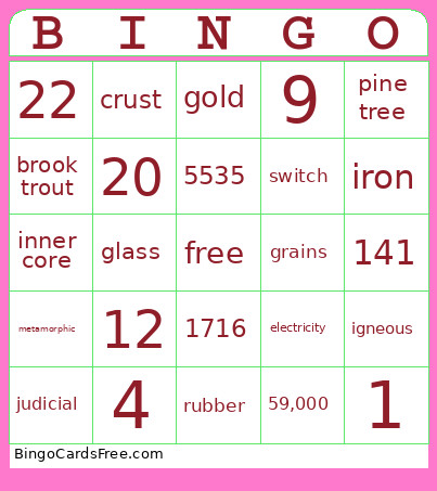 Holiday Bingo Card