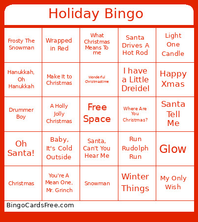 Holiday Bingo Card