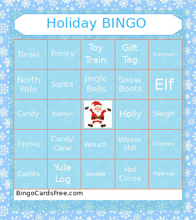 Holiday Bingo Card