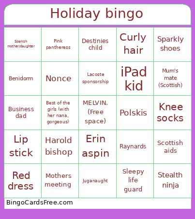 Holiday bingo