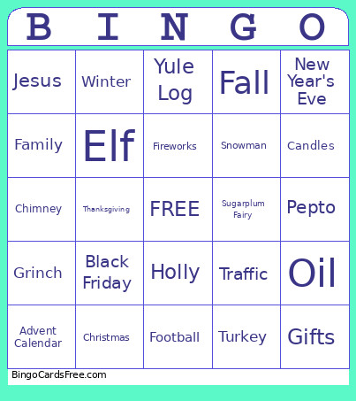Holiday Bingo Card
