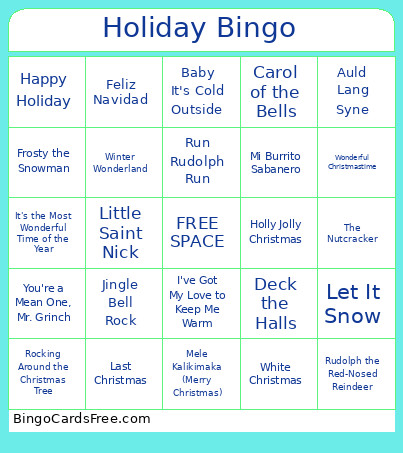 Holiday Bingo Card 2