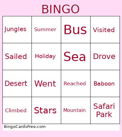 Holiday Memories Bingo